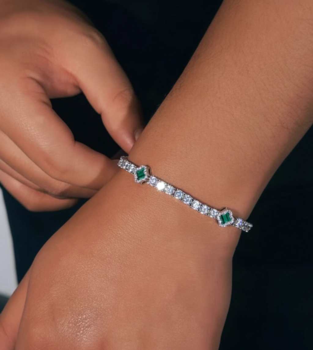 【Ice63】Clover Tennis Chain Bracelet