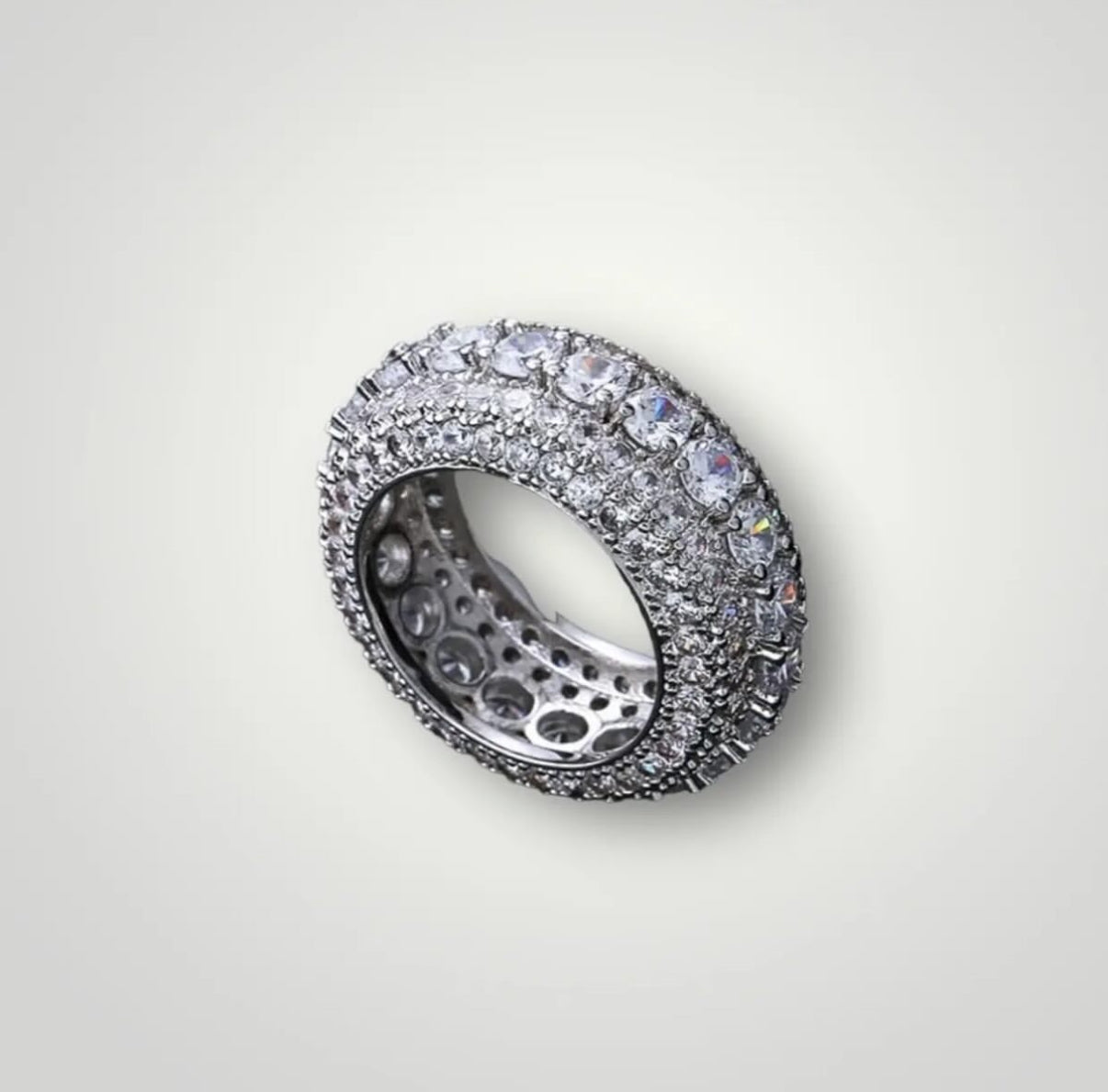 【Ice14】Tennis Iced Out Cubic Zircon Ring