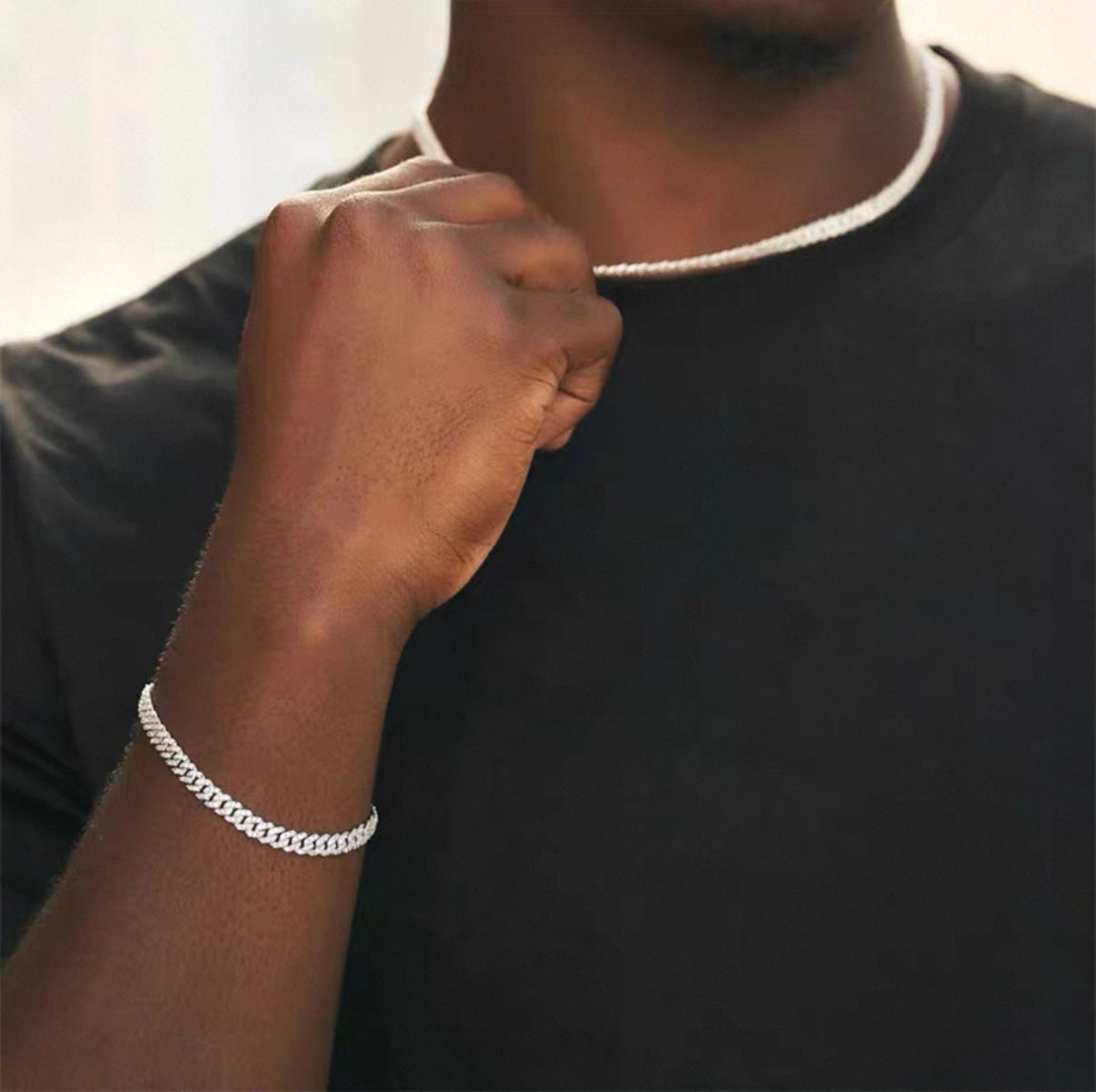 【Ice126】Iced Out Prong Chain Bracelet(5mm)