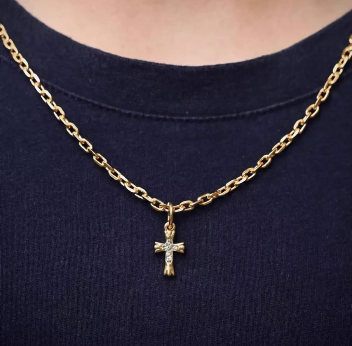 【Ice32】18k Plating Single Cross Necklace