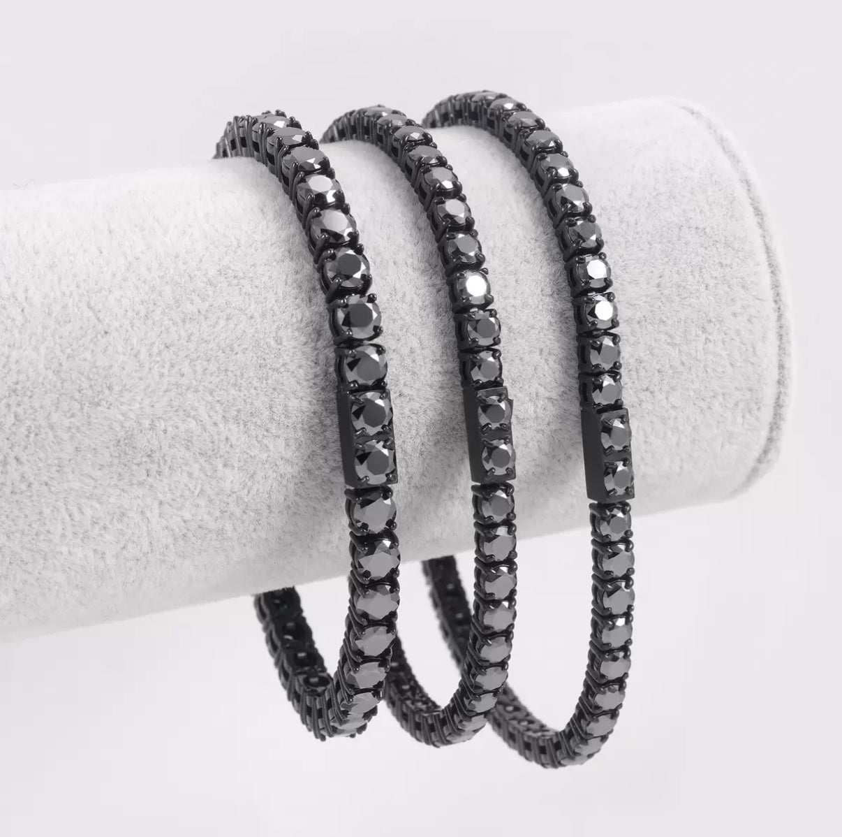 【Ice129】Black Moissanite Tennis Chain Bracelet