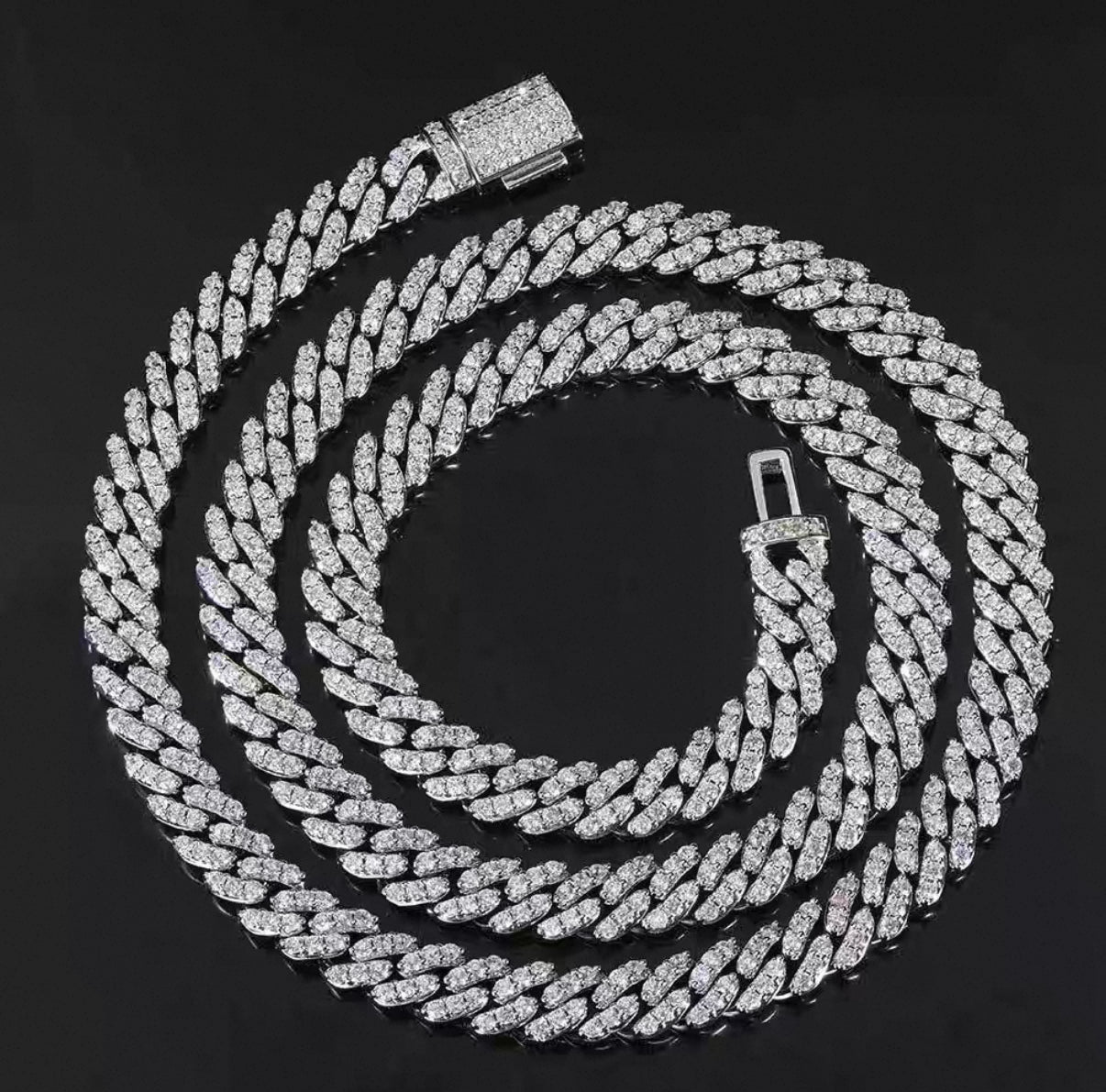 【Ice128】Moissanite Iced Out Prong Chain Bracelet(6mm)