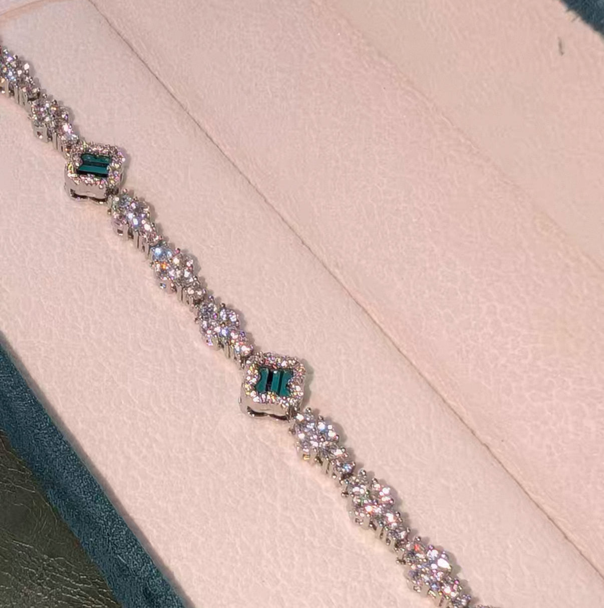 【Ice90】Luxury Clover Triple Cut Tennis Chain Bracelet【Moissanite】