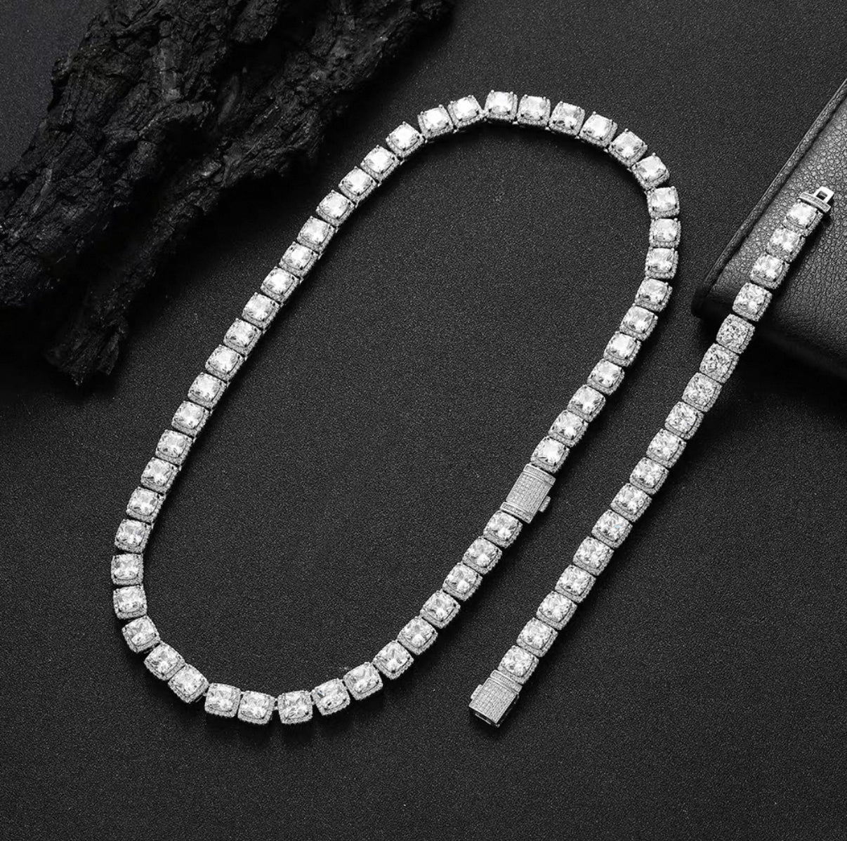 【Ice65】Cube Tennis Chain Necklace