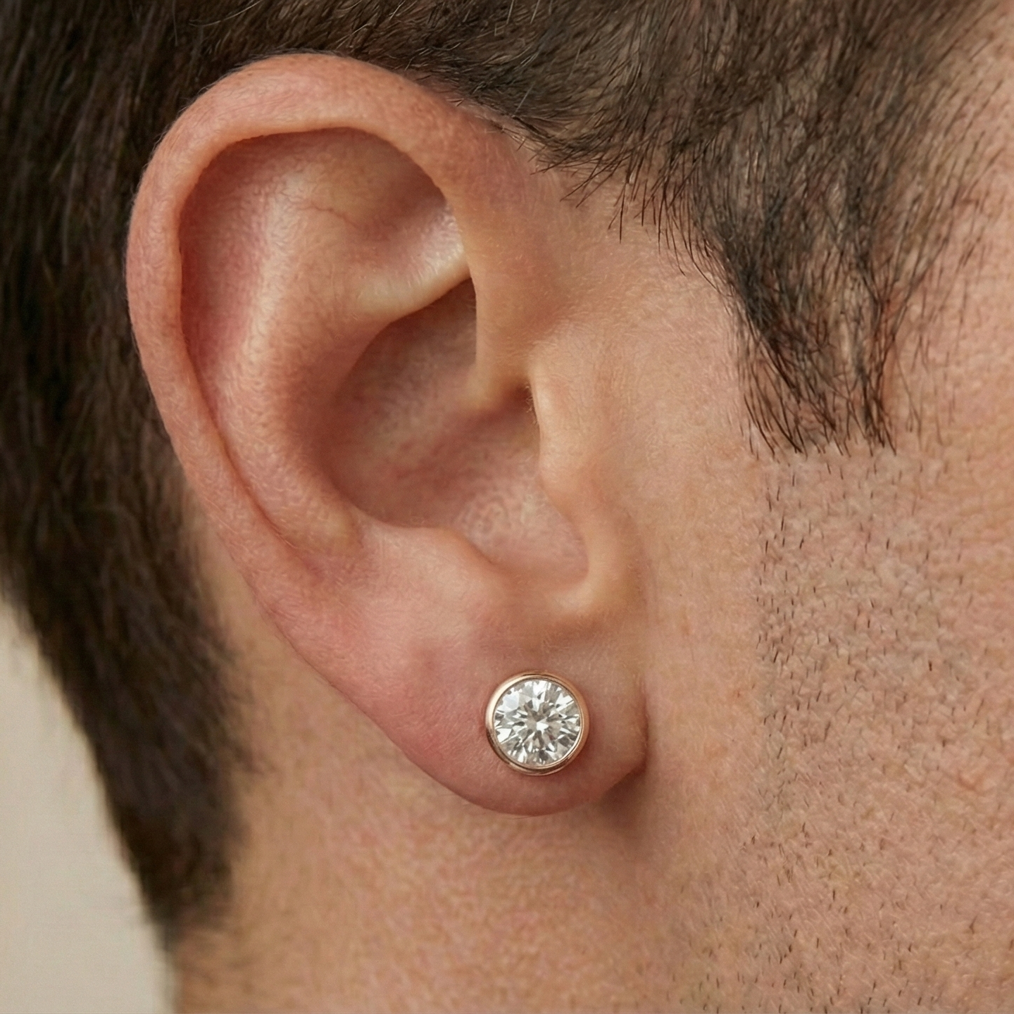 【Ice157】Solitaire Ice Stud 【Moissanite】