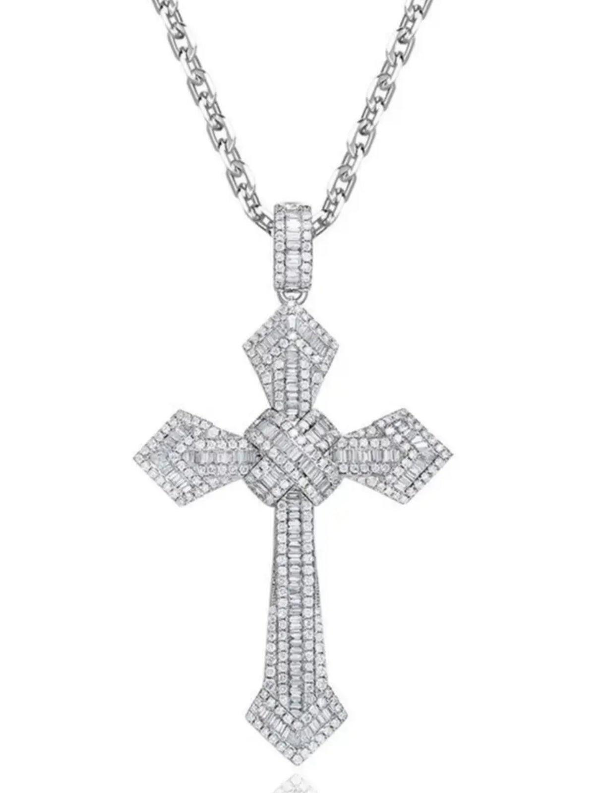 【Ice61】Cross Pendant【Moissanite】
