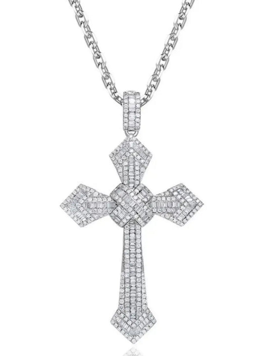 【Ice61】Cross Pendant【Moissanite】