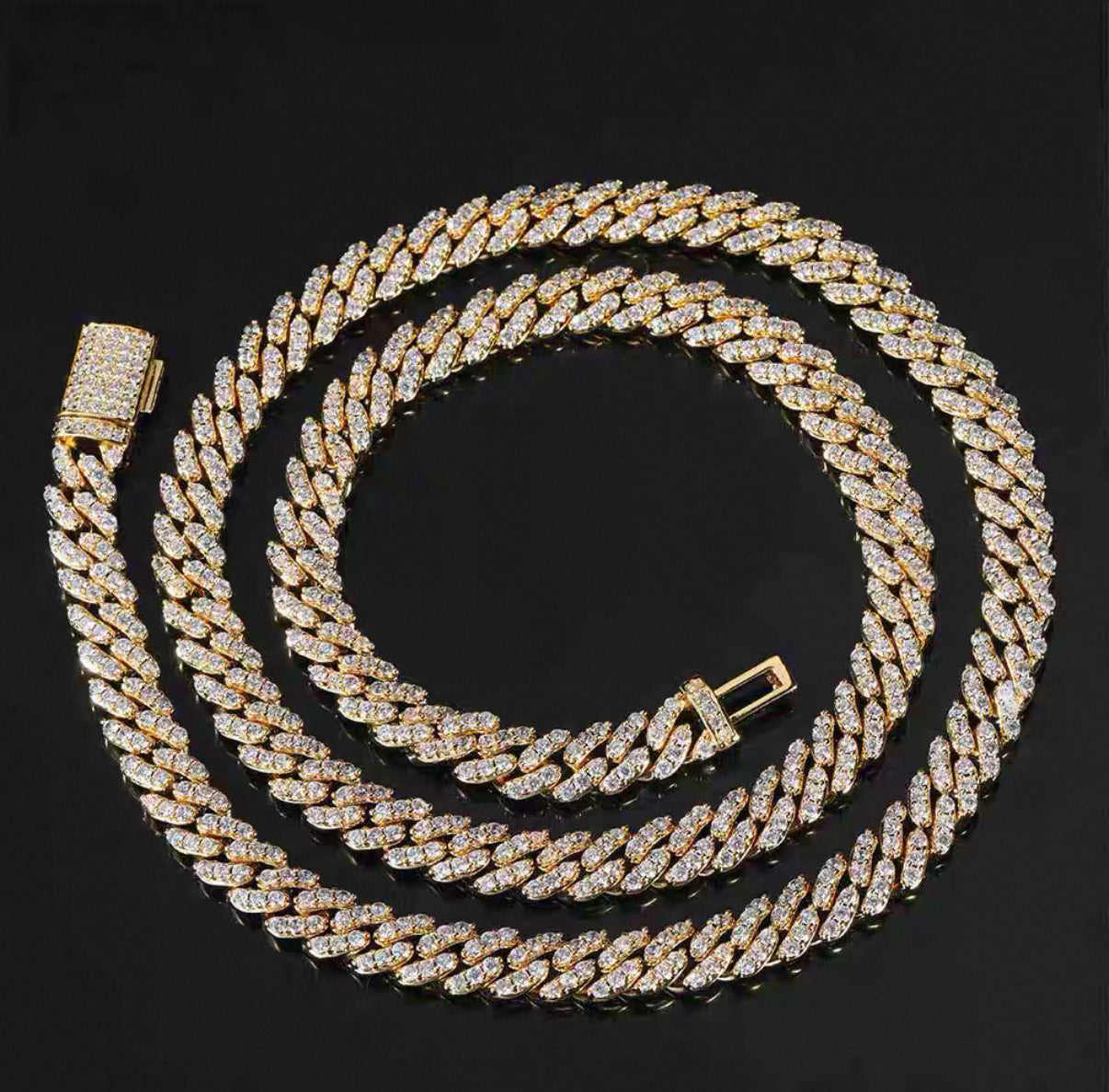 【Ice127】Moissanite Iced Out Prong Chain Necklace (6mm)