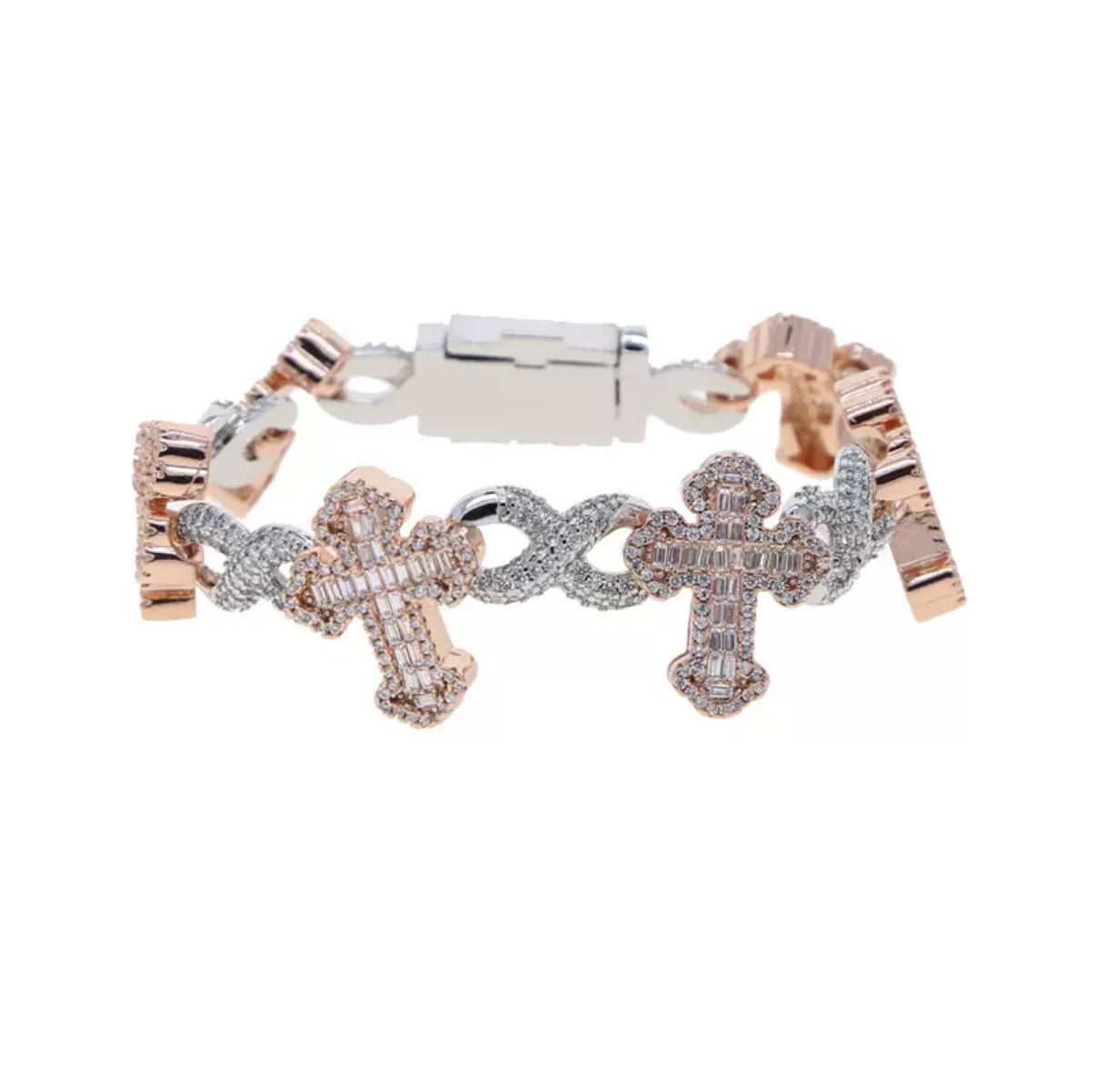 【Ice145】Eternal Cross Cuban Bracelet
