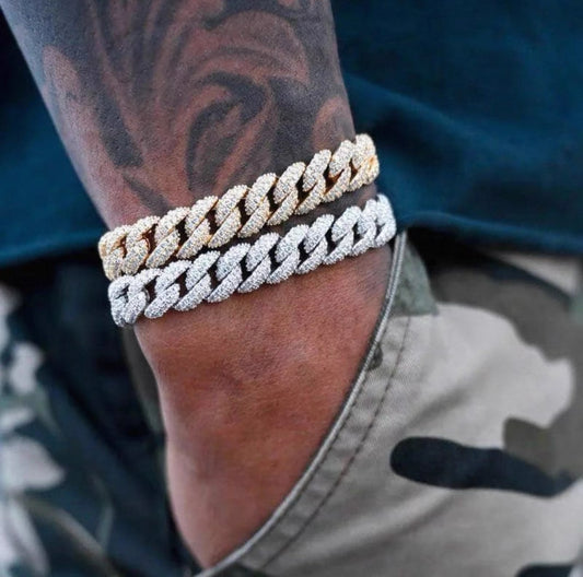 【Ice117】Iced Out Prong Chain Bracelet(9mm)