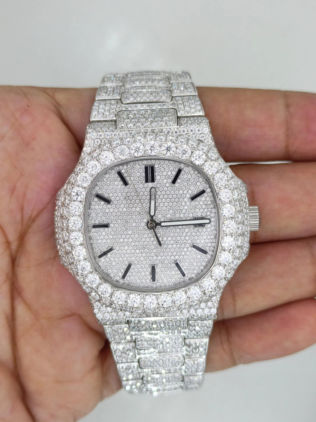 【Ice92】Iced Out Glacier Royale Watch【Moissanite/SILVER】