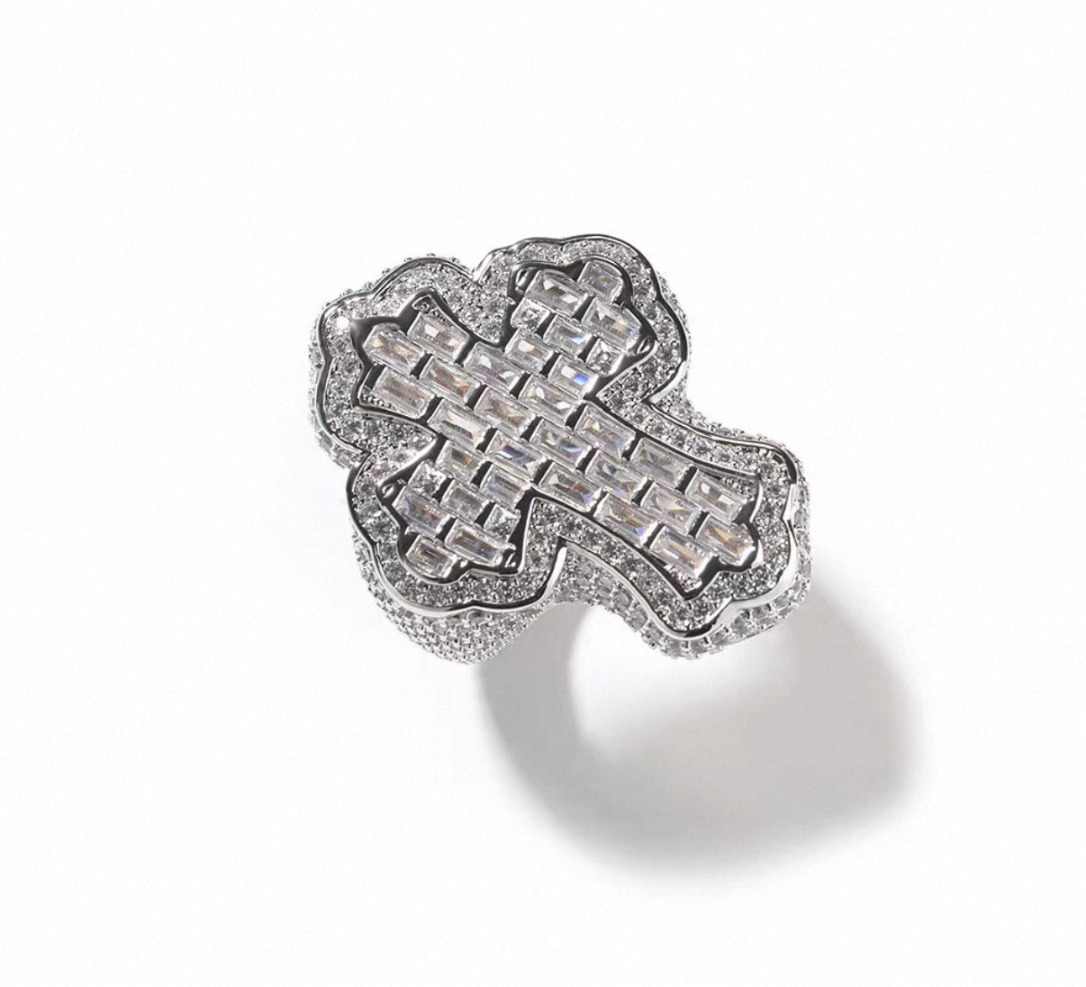 【Ice34】Cross Baguette Ring
