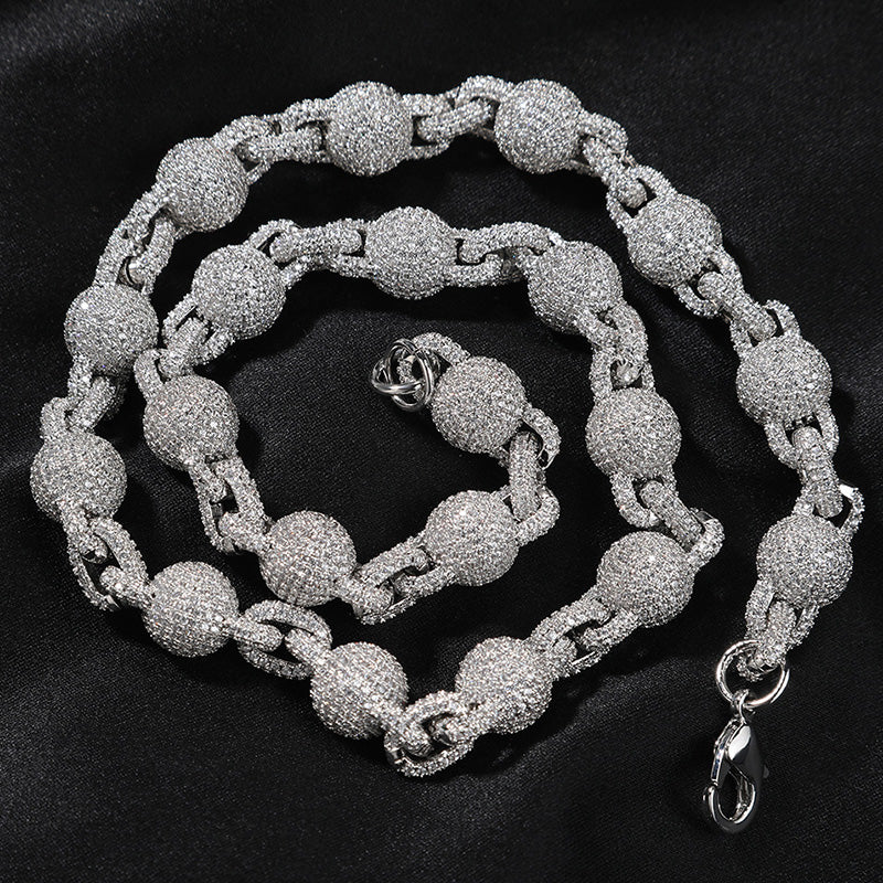 【Ice46】Iced Out Ball Chain Necklace