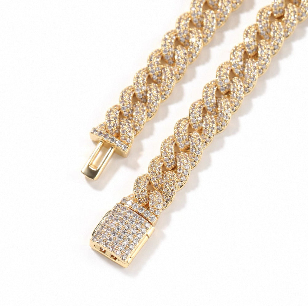 【Ice103】Iced Out Prong Chain Necklace【Moissanite/8mm】