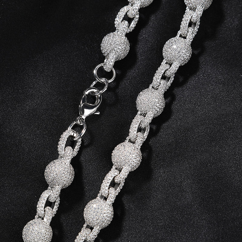 【Ice46】Iced Out Ball Chain Necklace