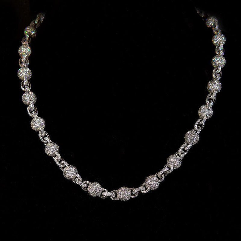 【Ice46】Iced Out Ball Chain Necklace