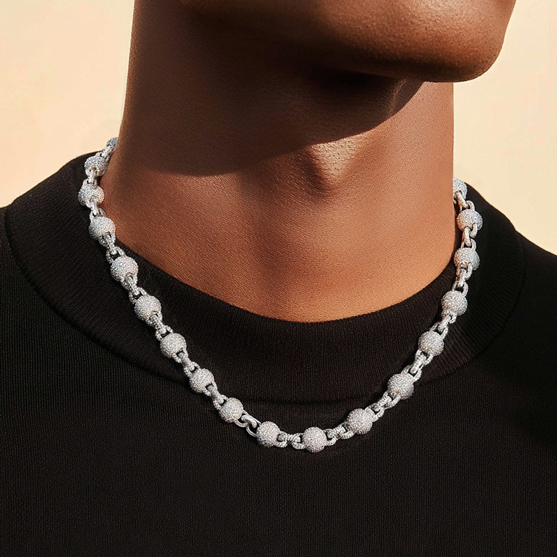 【Ice46】Iced Out Ball Chain Necklace