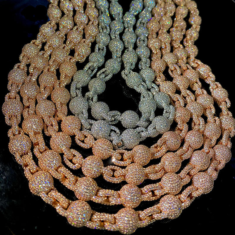 【Ice46】Iced Out Ball Chain Necklace