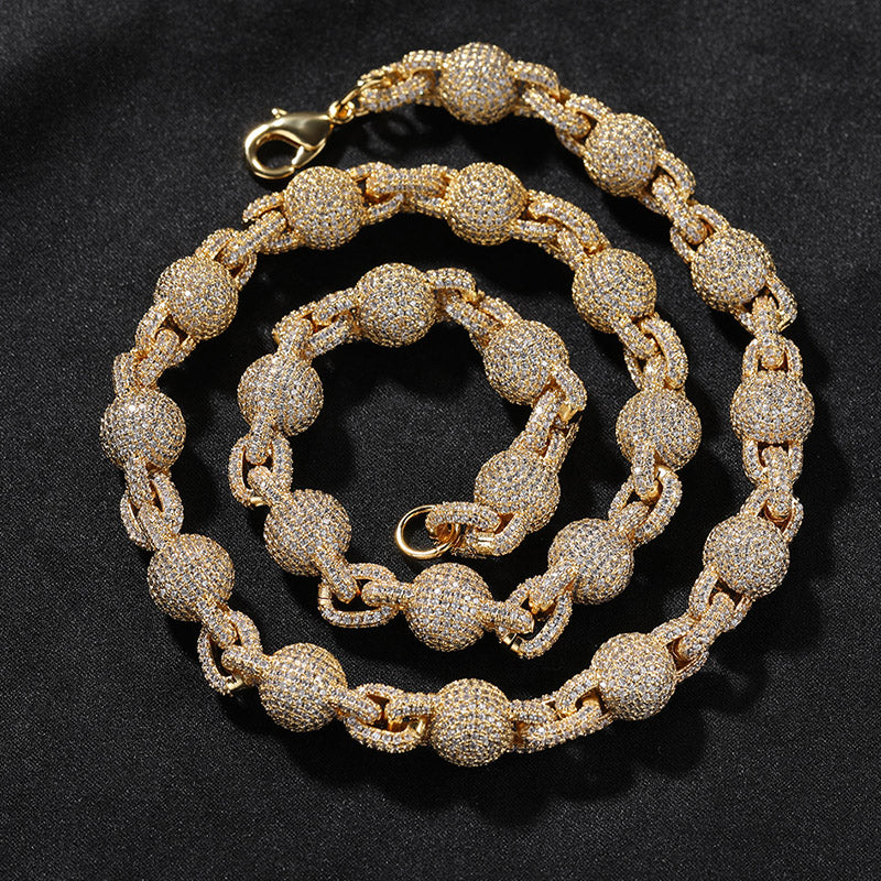 【Ice46】Iced Out Ball Chain Necklace