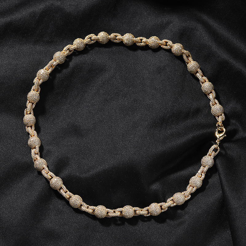 【Ice46】Iced Out Ball Chain Necklace