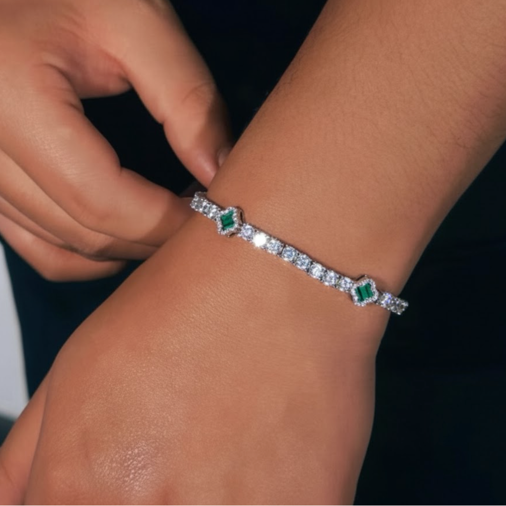 【Ice63】Clover Tennis Chain Bracelet