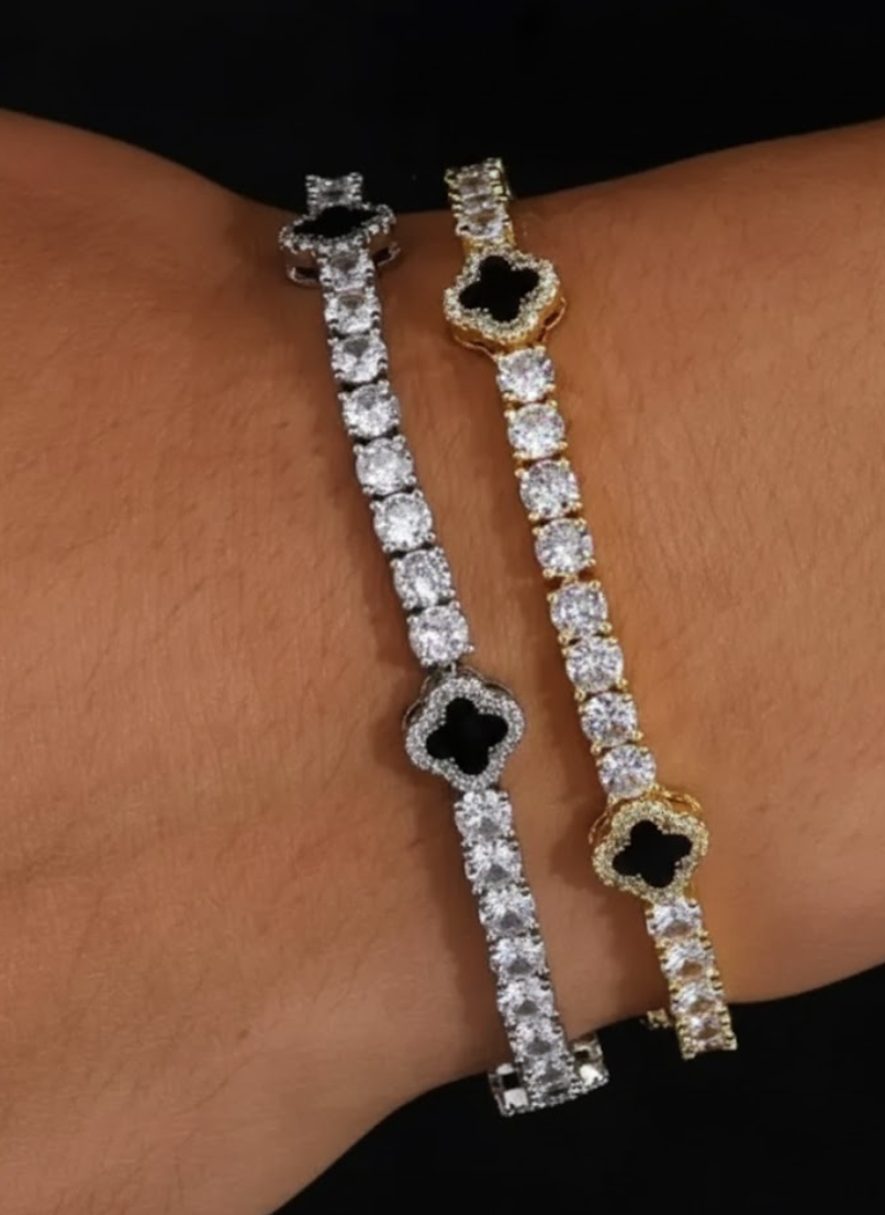 【Ice63】Clover Tennis Chain Bracelet