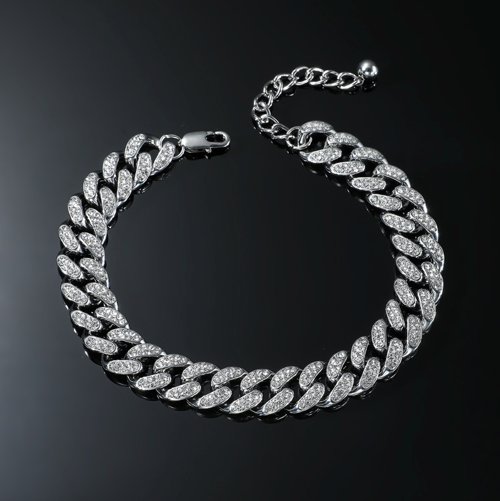 【Ice108】Iced Out Prong Chain Anklet