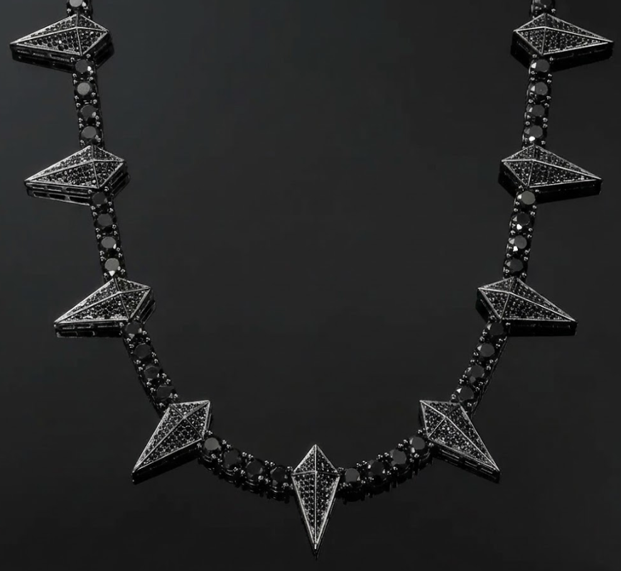 【Ice146】Iced Out Paper Plane Tennis Chain Necklace