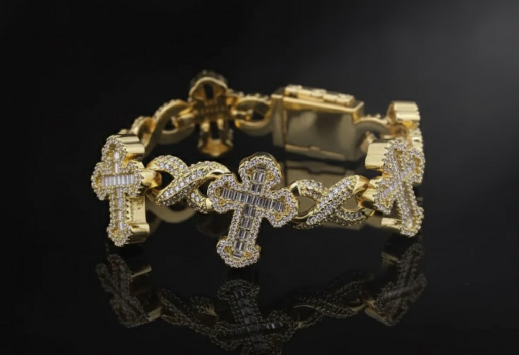 【Ice145】Eternal Cross Cuban Bracelet