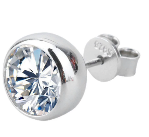 【Ice157】Solitaire Ice Stud 【Moissanite】