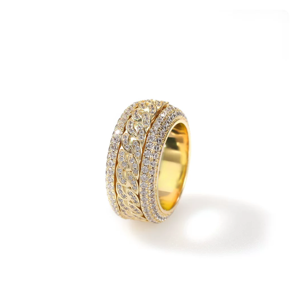 【Ice167】Rotating Cuban Ring