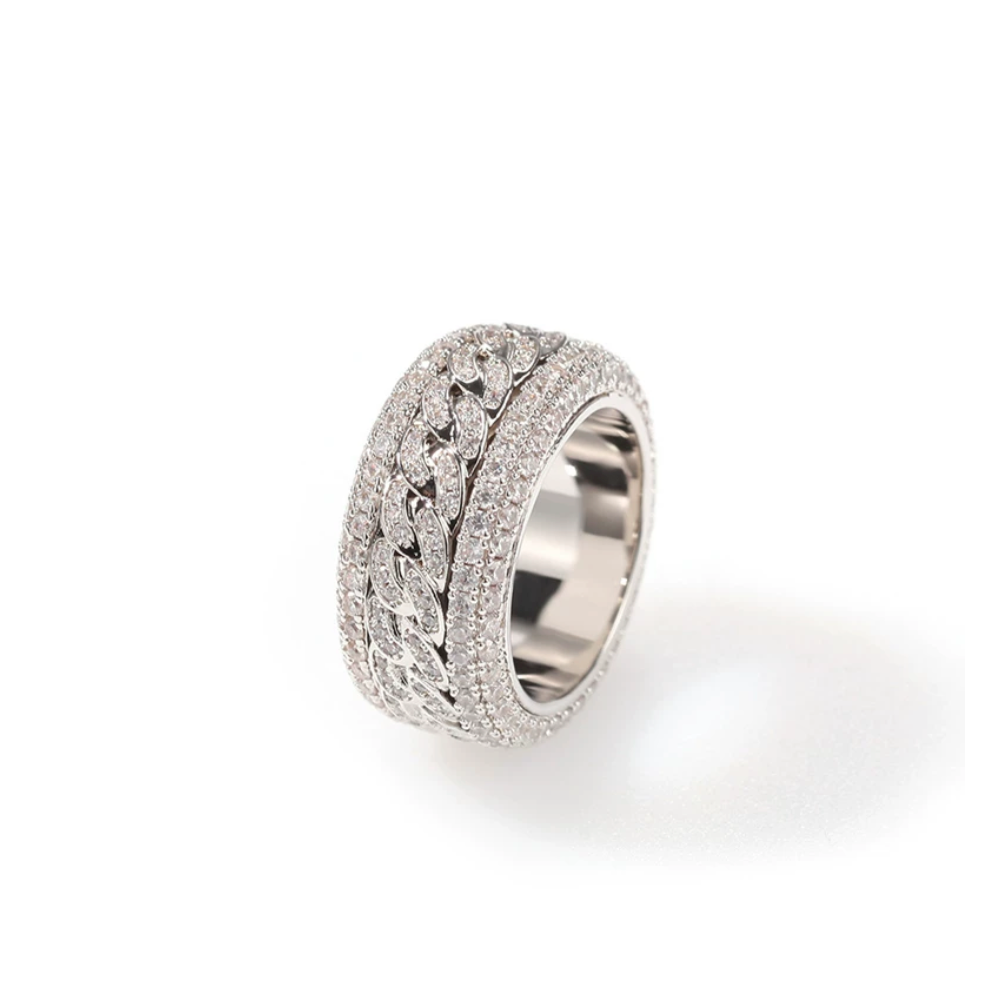 【Ice167】Rotating Cuban Ring