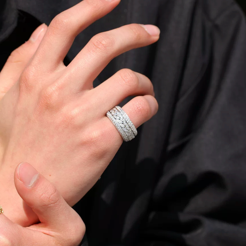【Ice167】Rotating Cuban Ring
