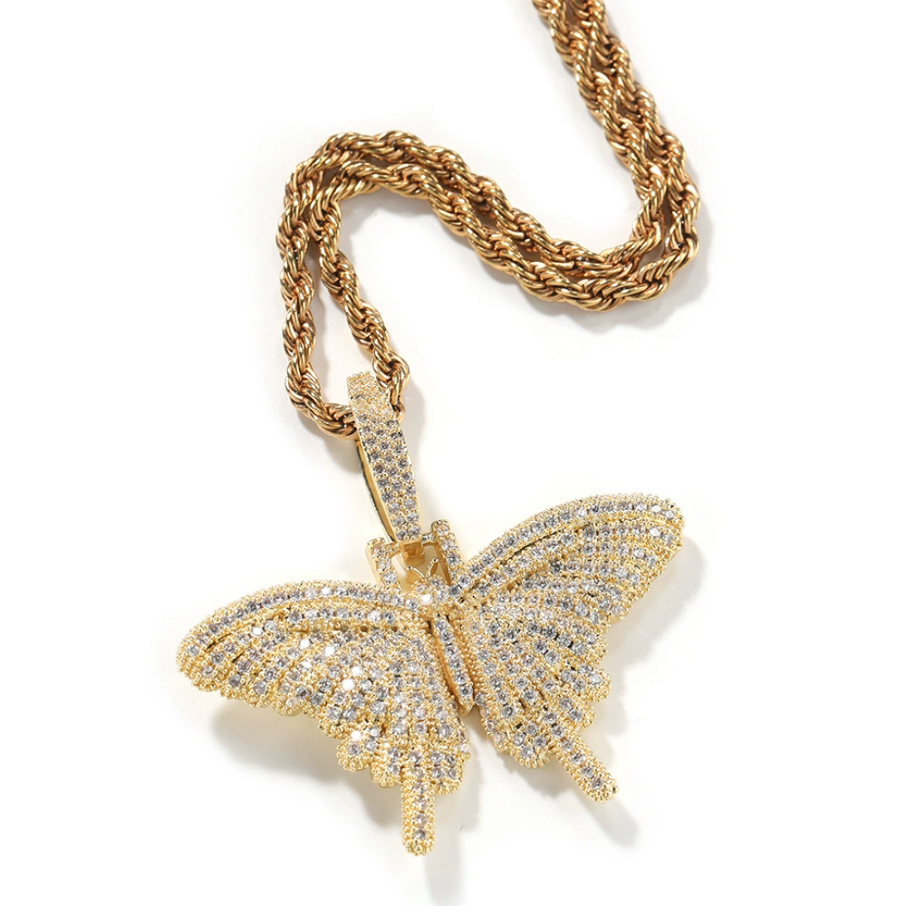 【Ice169】Iced Butterfly Top Necklace