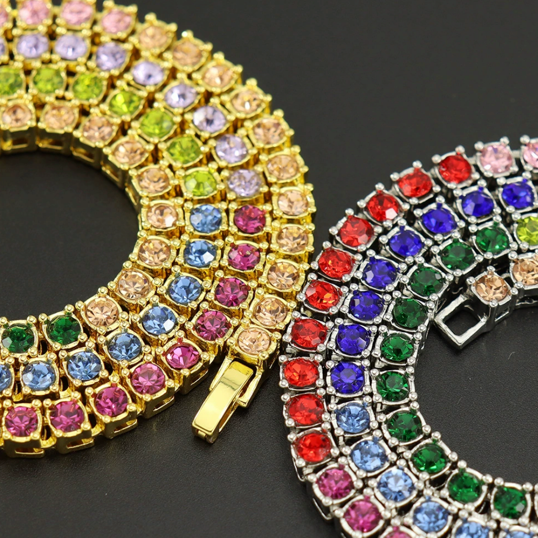 【Ice61】Rainbow Tennis Chain Necklace(5mm)