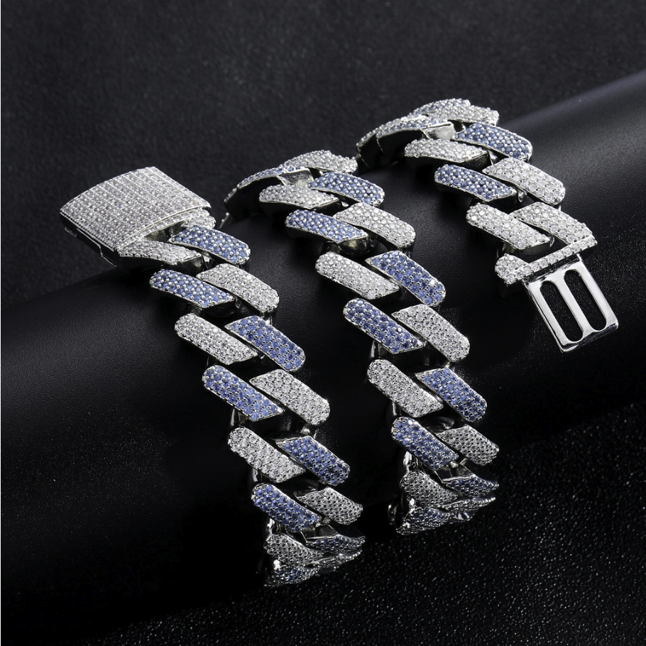【Ice180】Bi-color Miami Cuban Chain Necklace