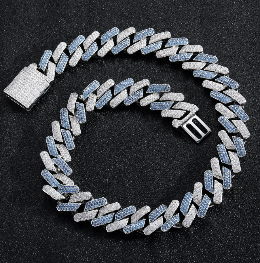 【Ice180】Bi-color Miami Cuban Chain Necklace