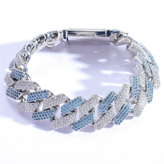 【Ice181】Bi-color Miami Cuban Chain Bracelet