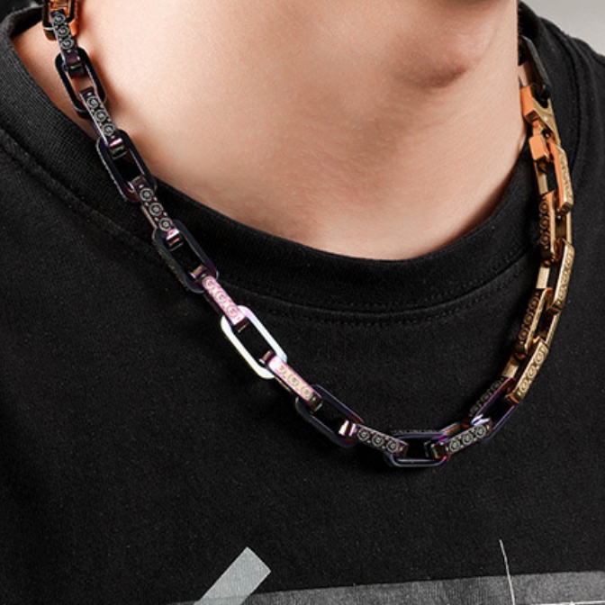 【Ice182】Hologram Link Chain Necklace