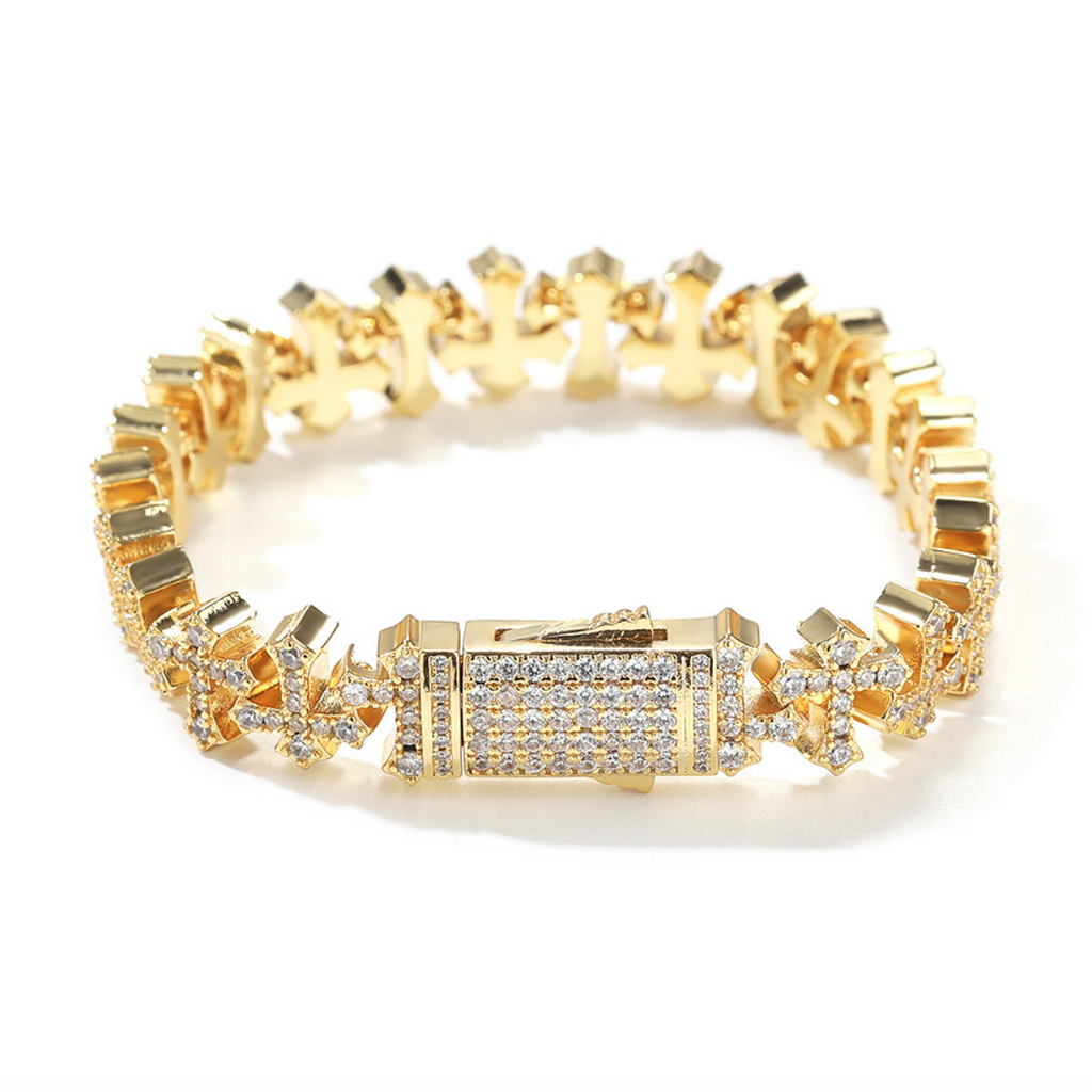 【Ice185】Chains Cross Bracelet