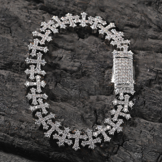 【Ice185】Chains Cross Bracelet