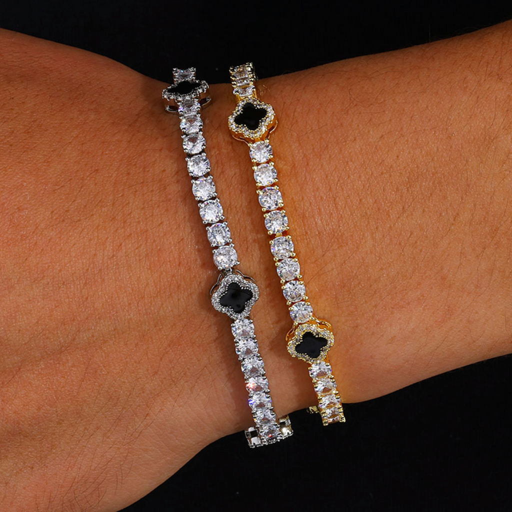 【Ice87】Clover Tennis Bracelet【Moissanite】