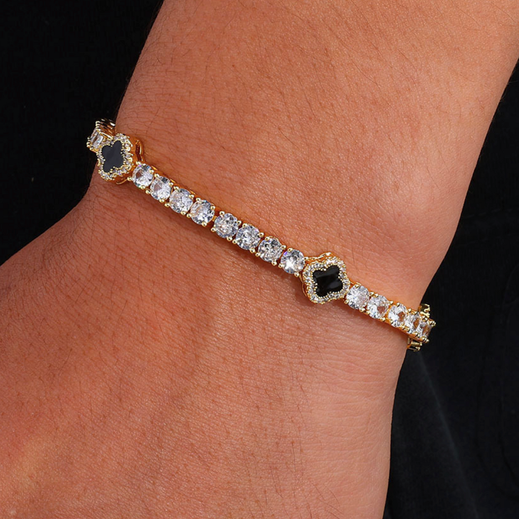 【Ice87】Clover Tennis Bracelet【Moissanite】