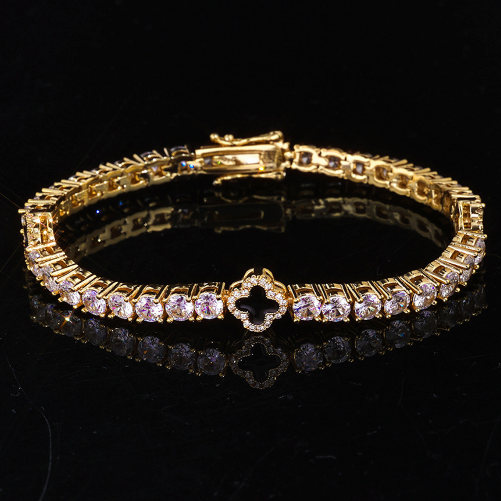 【Ice87】Clover Tennis Bracelet【Moissanite】