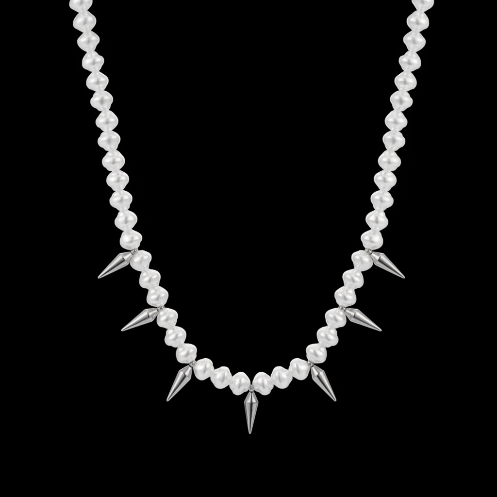 【Ice210】Yzy Thorn Pearl Necklace