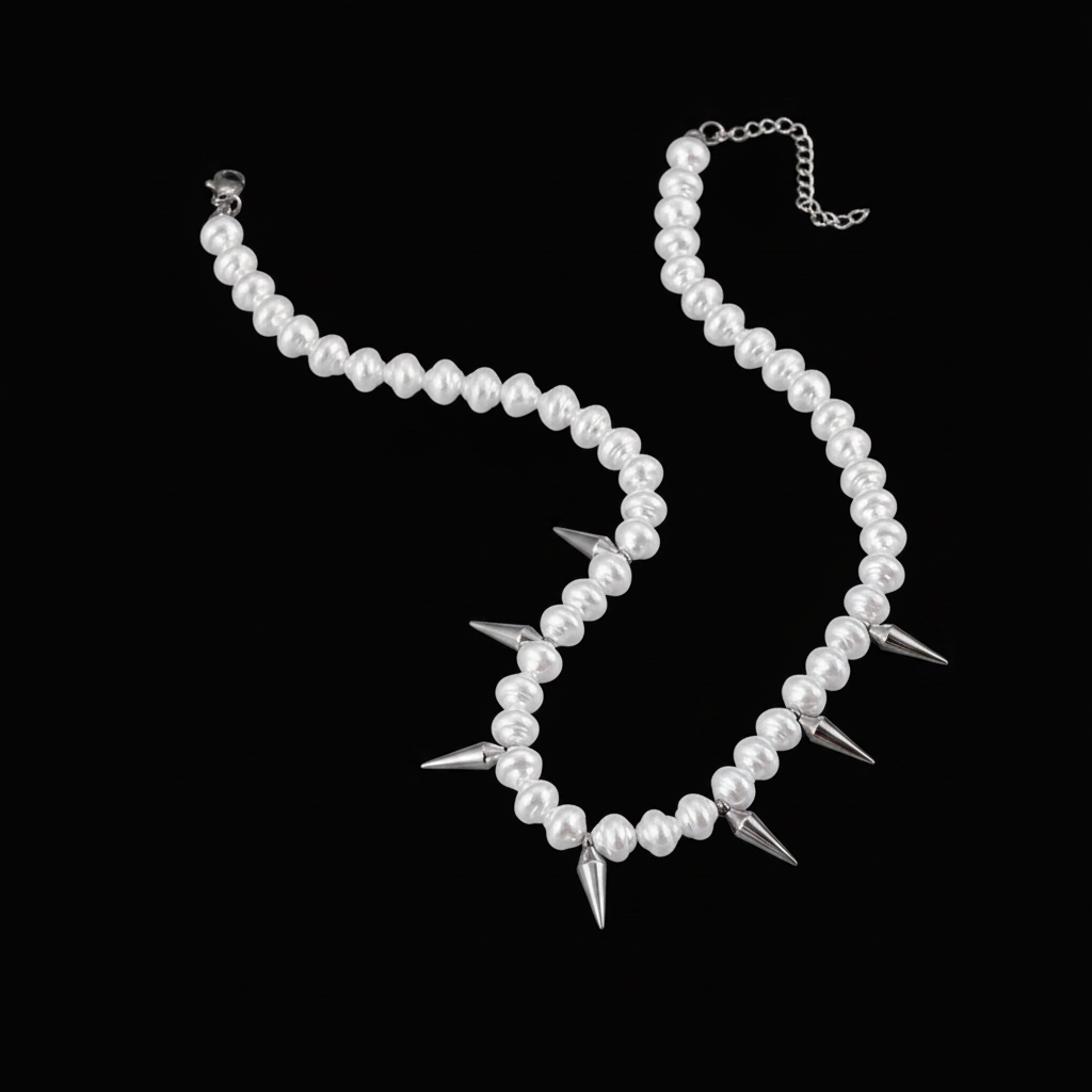 【Ice210】Yzy Thorn Pearl Necklace