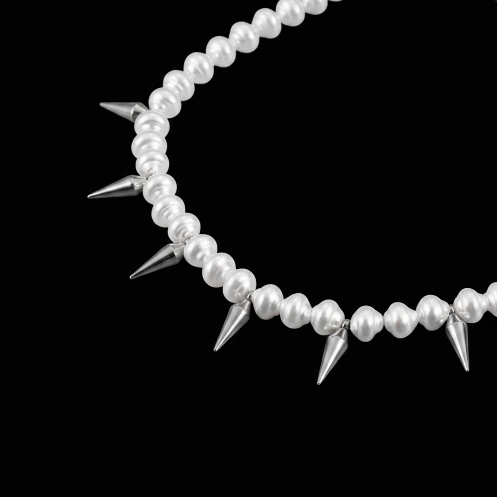 【Ice210】Yzy Thorn Pearl Necklace