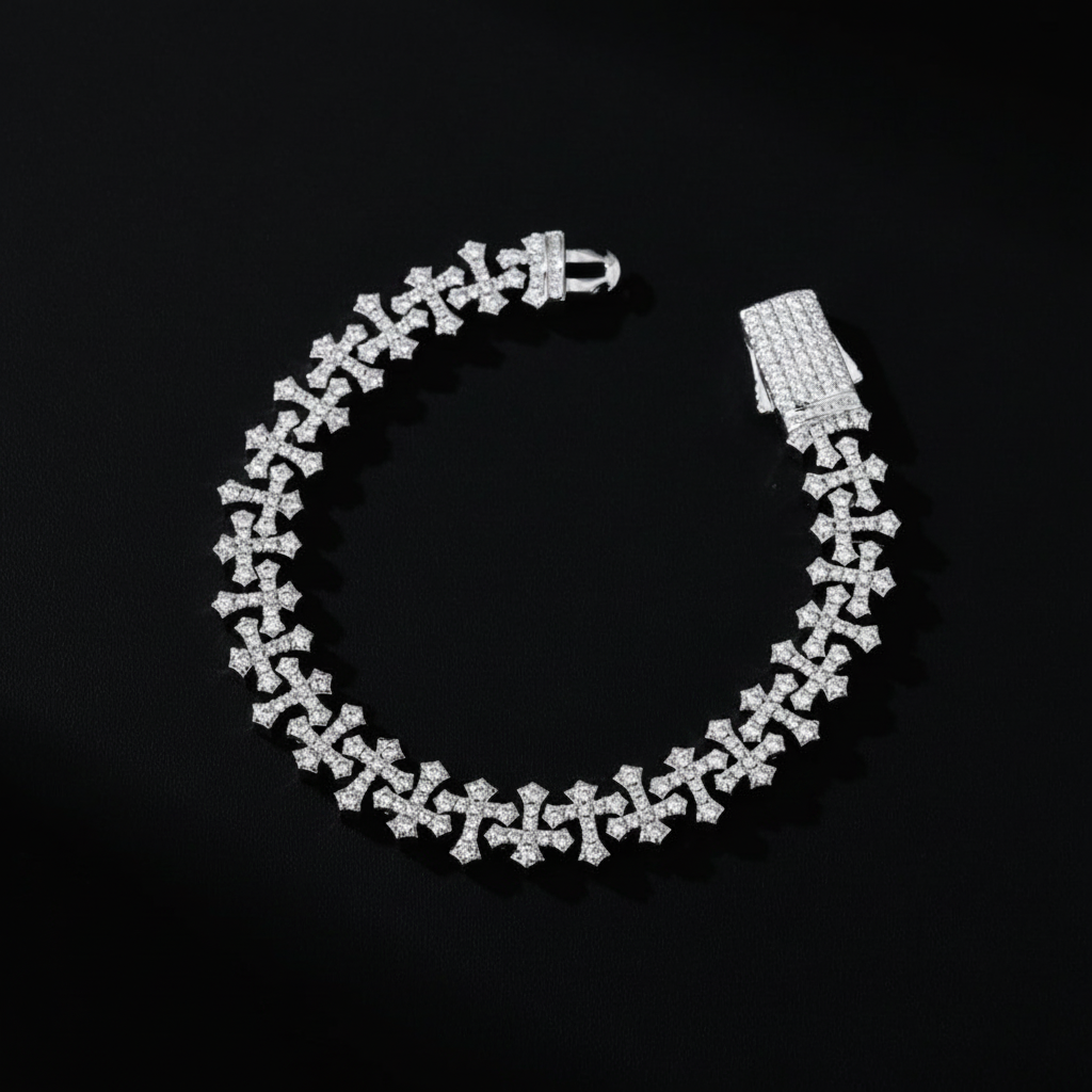 【Ice185】Chains Cross Bracelet