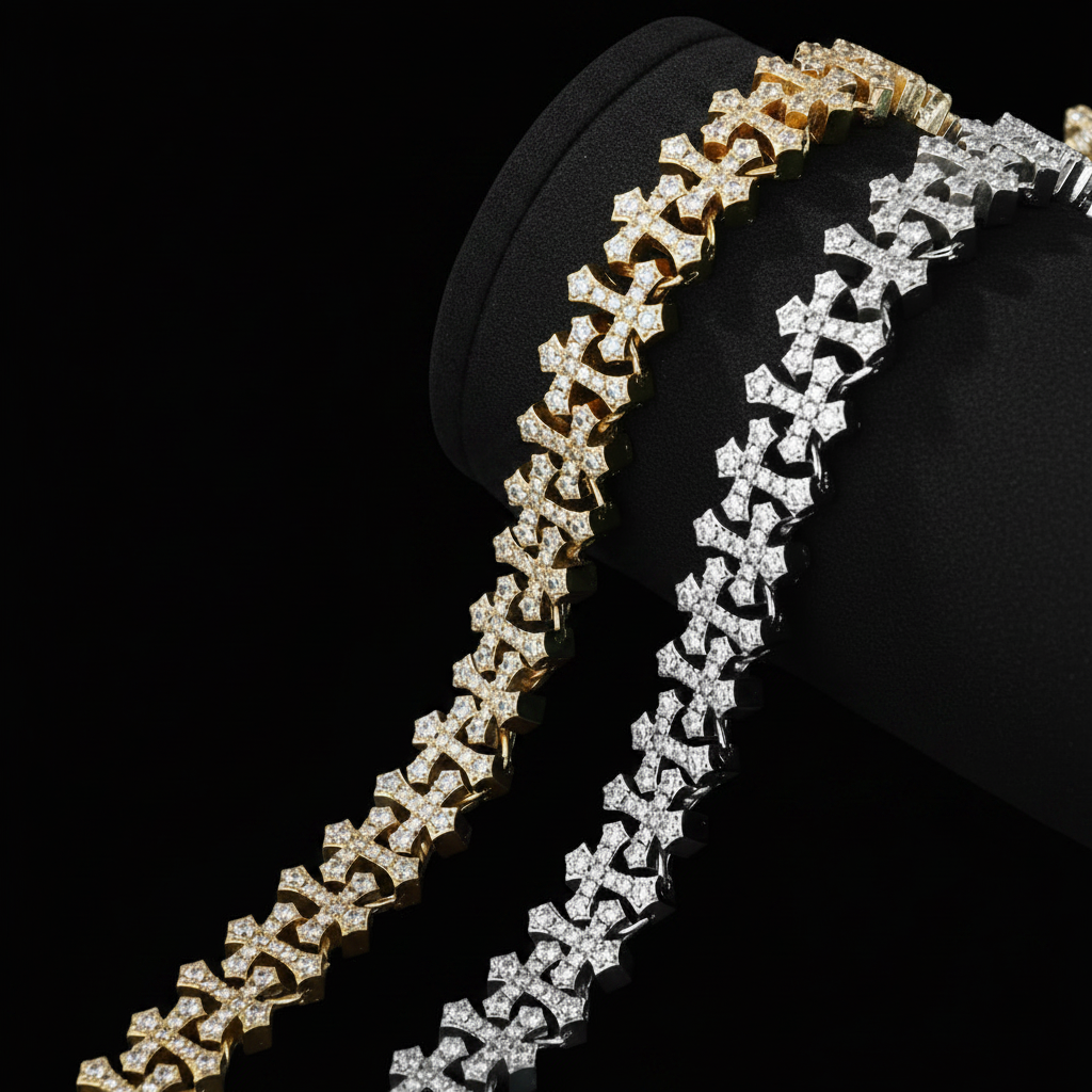【Ice185】Chains Cross Bracelet