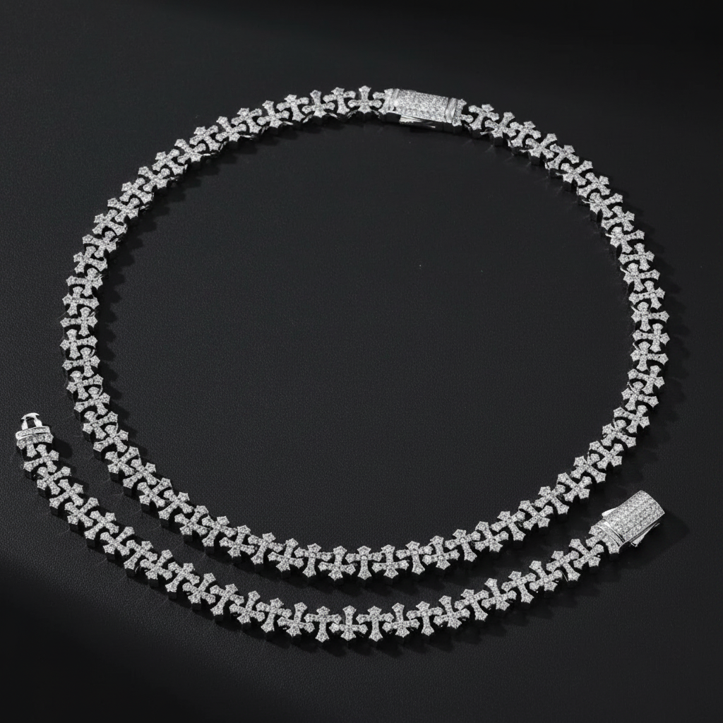 【Ice185】Chains Cross Bracelet